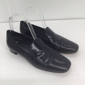 Stuart Weitzman Myguy Leather Loafer Casual Career Black Made in Spain size 8M